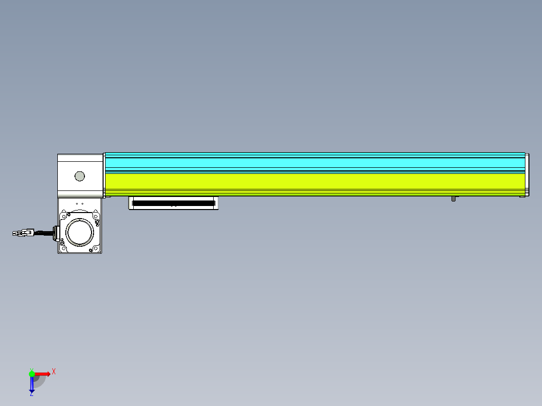 威洛博VBC同步带传动一无尘环境VBC17-L45-S550-BLU-ZP75-C3俯视图