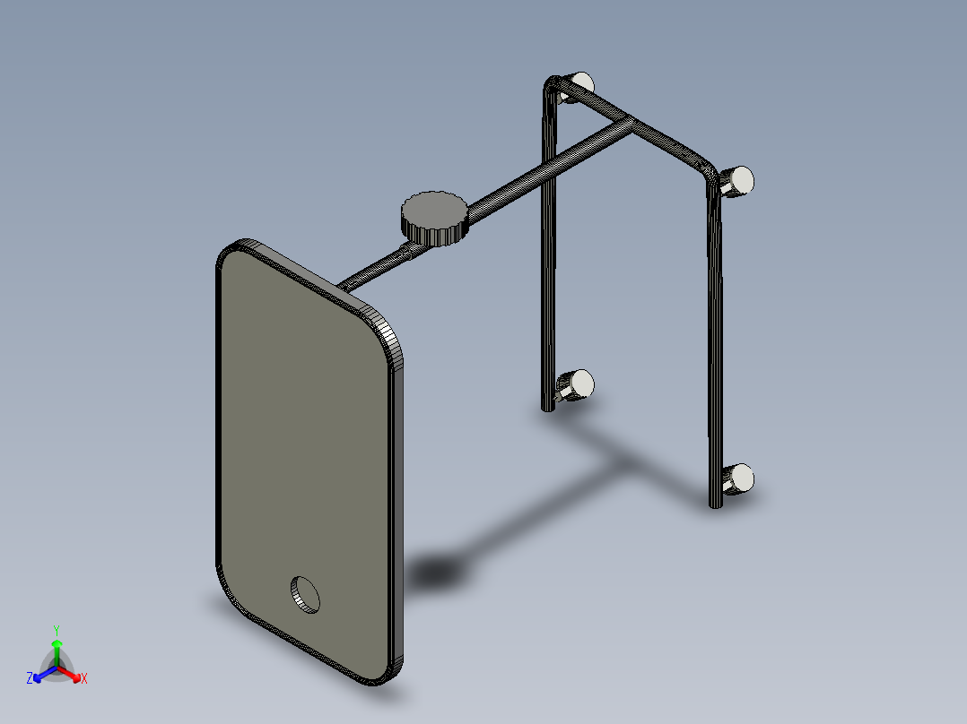 医院床头柜+柜正等轴测图