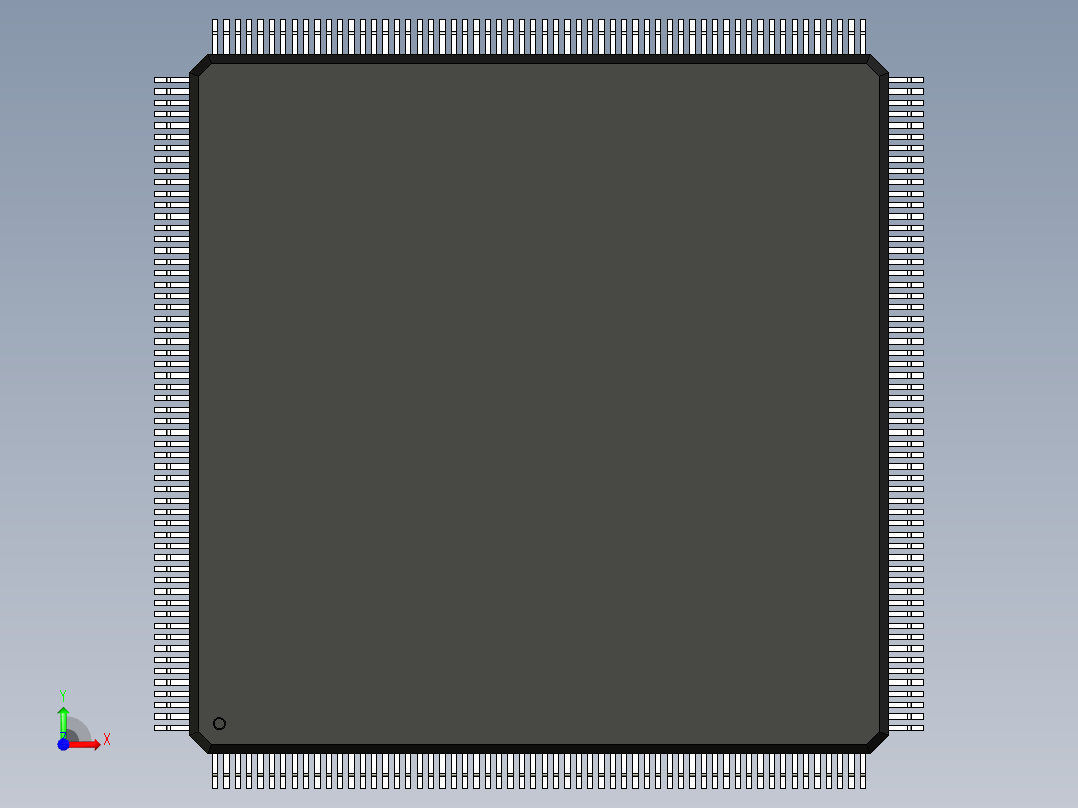 元器件3D封装QFP232_FPT-232P-M01174前视图