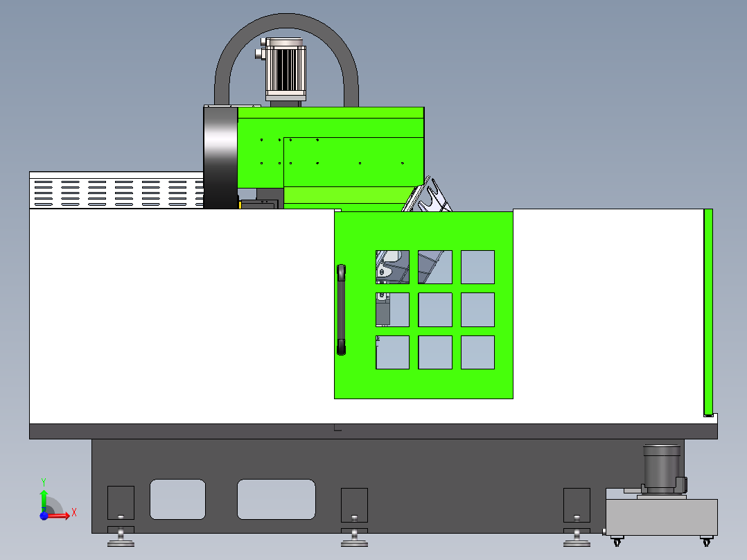 1513特大型钻攻中心sw18可编辑前视图