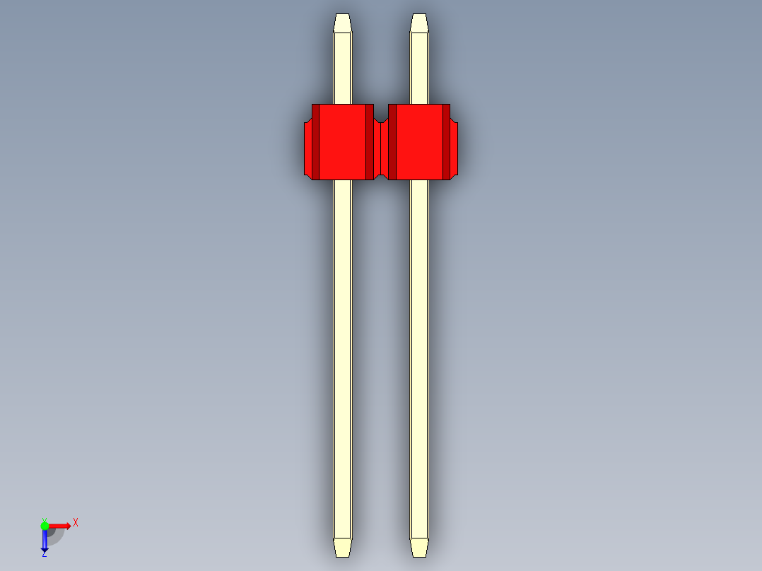 彩色公头100mil（2.54mm）系列-DS1021_red_3x02p_100mil_Type5_rev1.0俯视图