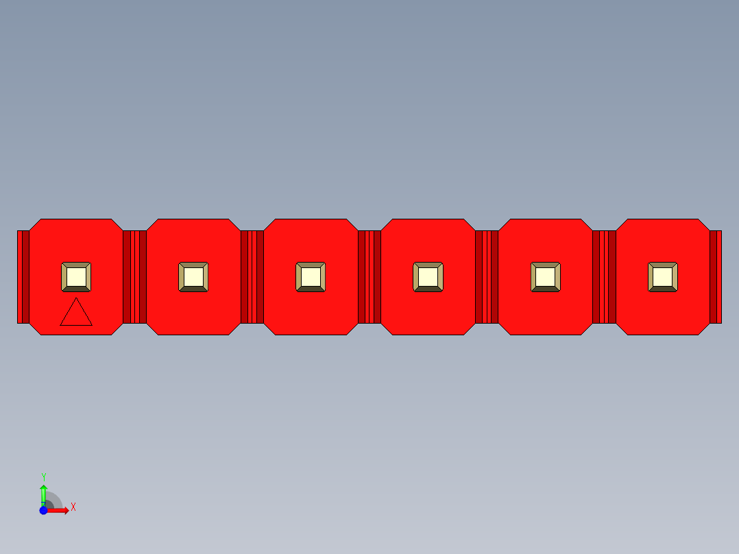 彩色公头100mil（2.54mm）系列-DS1021_red_1x06p_100mil_Type1_rev1.0前视图