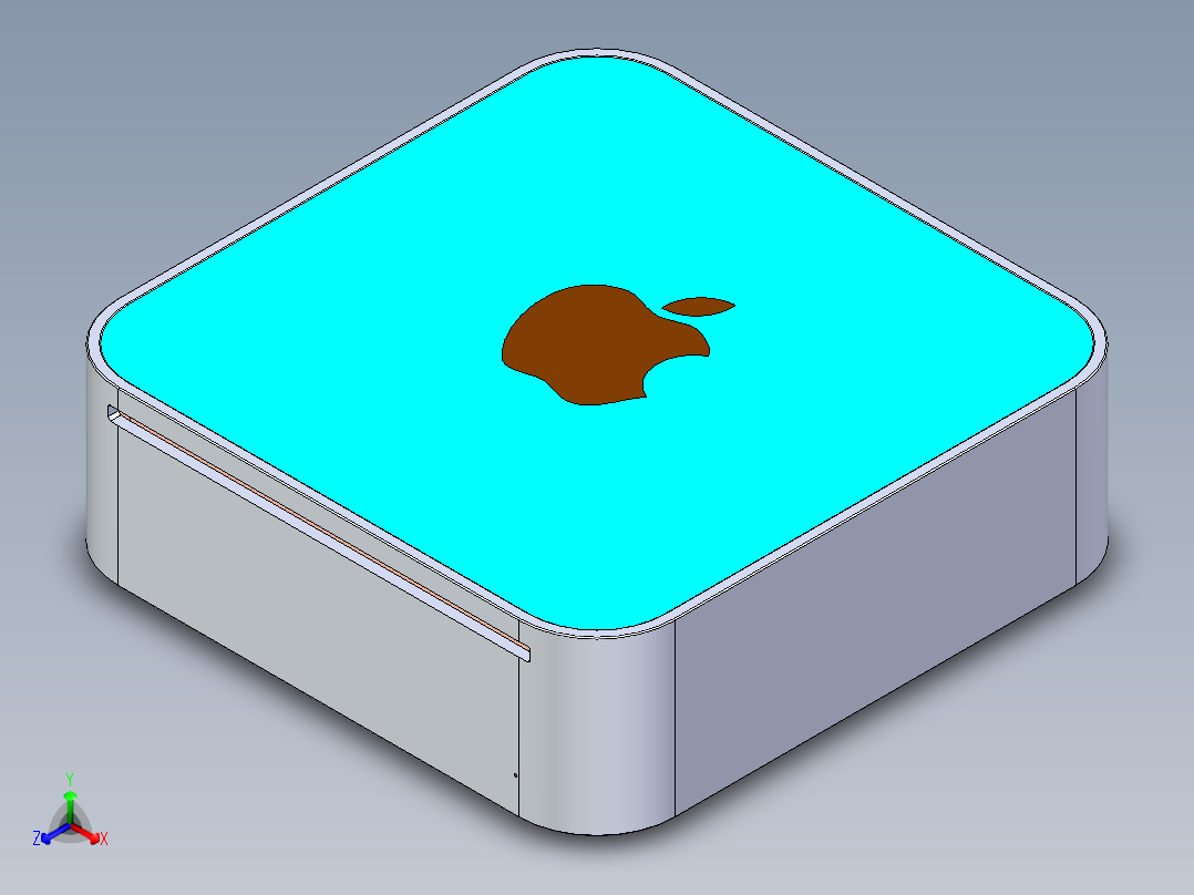 苹果Apple mac mini g4模型3D图纸正等轴测图