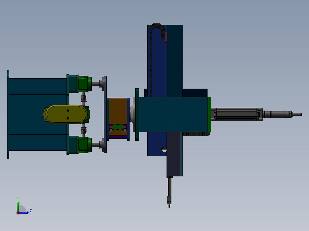 冲床油压机送料机械手左视图