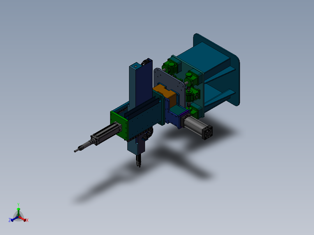 冲床油压机送料机械手正等轴测图