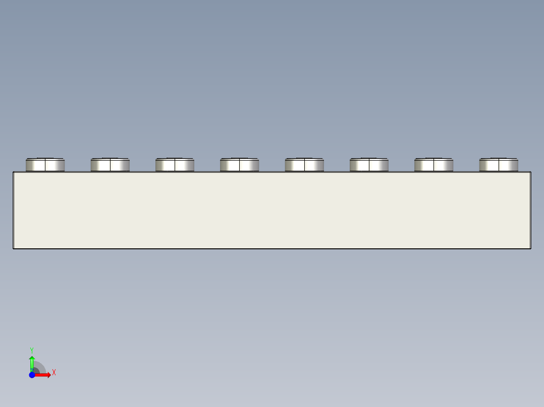 乐高套装 4421基本积木-4211392 - 3008 Medium Stone Grey Brick 1 x 8.STEP前视图