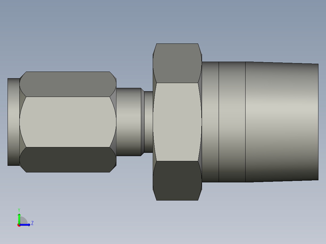 卡套式工业通用硬管接头4-8_fbu-s左视图