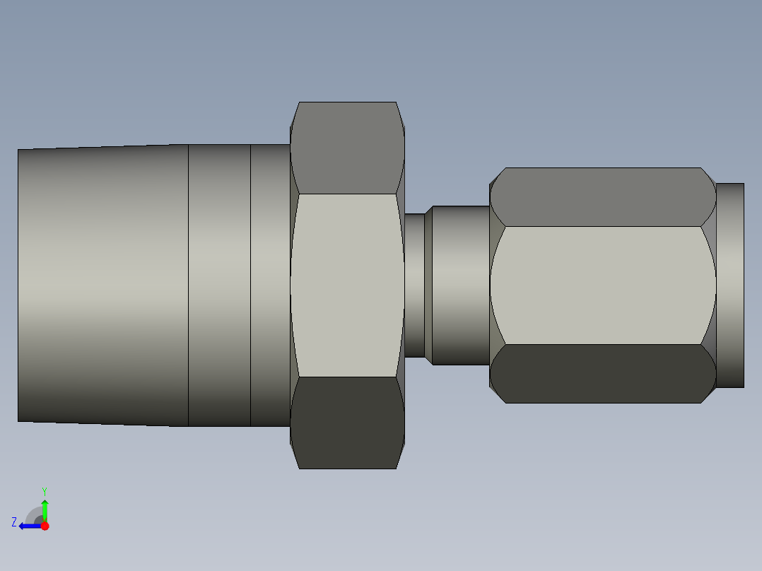 卡套式工业通用硬管接头4-8_fbu-s右视图