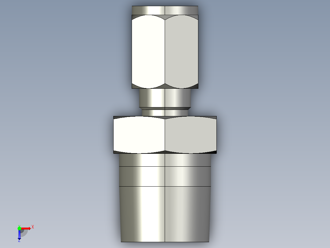 卡套式工业通用硬管接头4-8_fbu-s俯视图