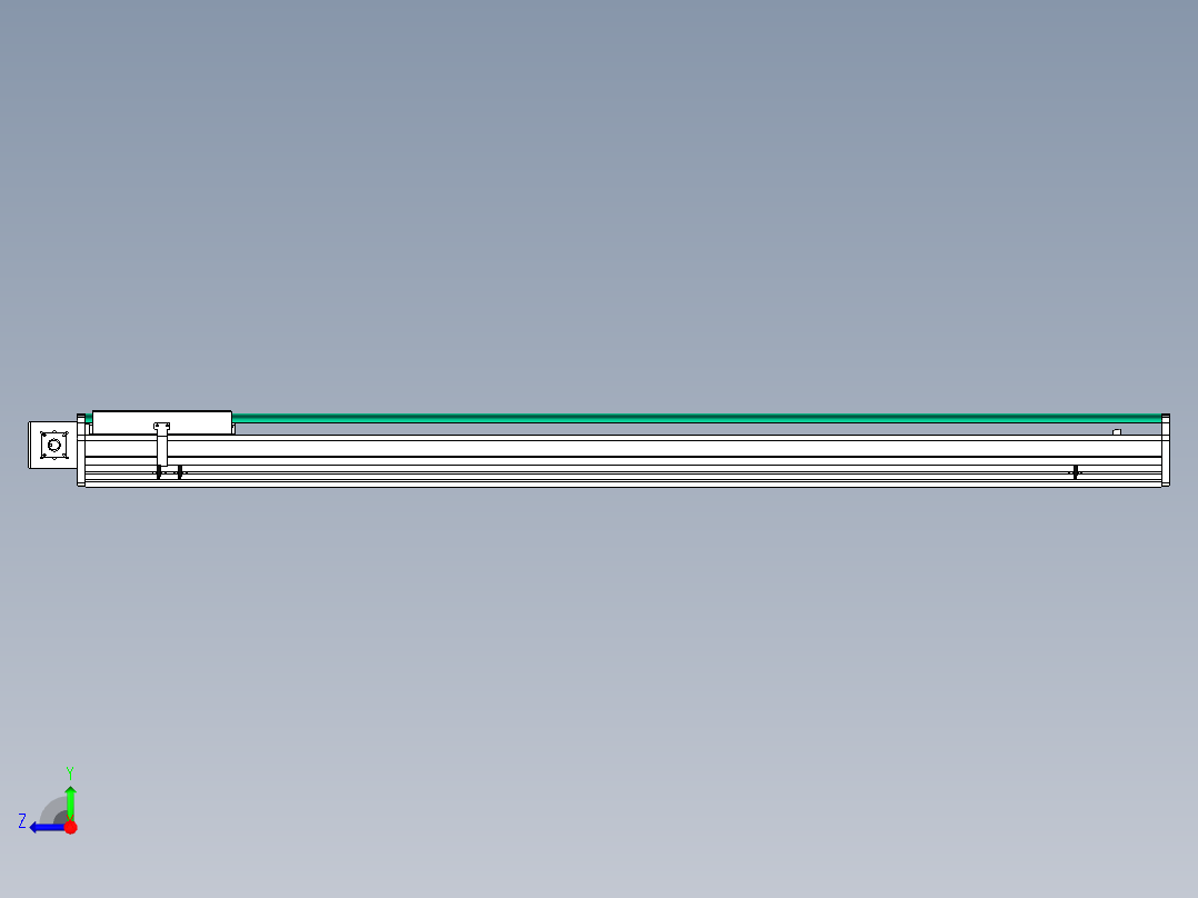 东锦同步带传动-直线滑台模组DH270B-C-L150-S1700-BL-P750W-C3右视图
