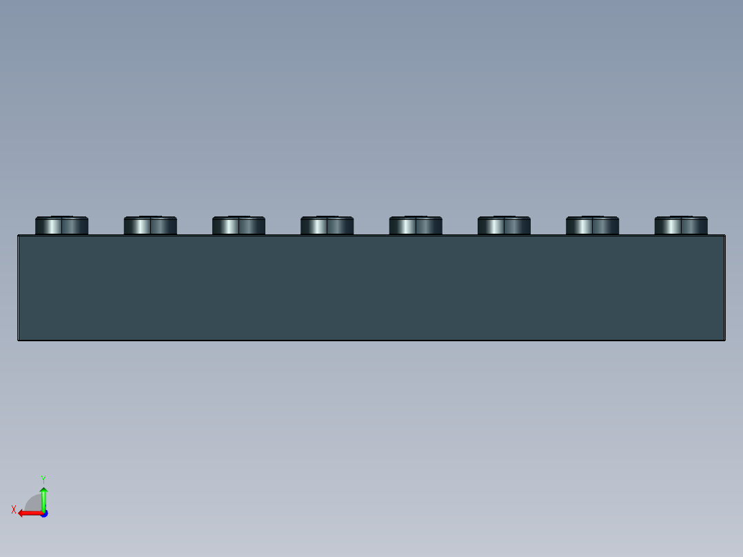 乐高套装 4421基本积木-300726 Black Brick 2 x 8.STEP后视图