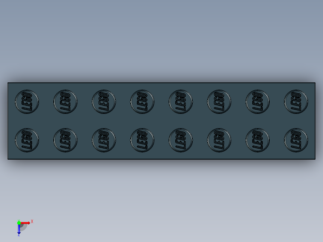 乐高套装 4421基本积木-300726 Black Brick 2 x 8.STEP俯视图