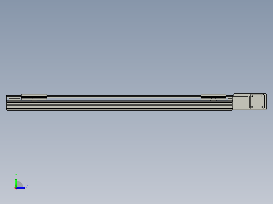 直线模组LHB17-L40-S1050-BR设计图纸左视图