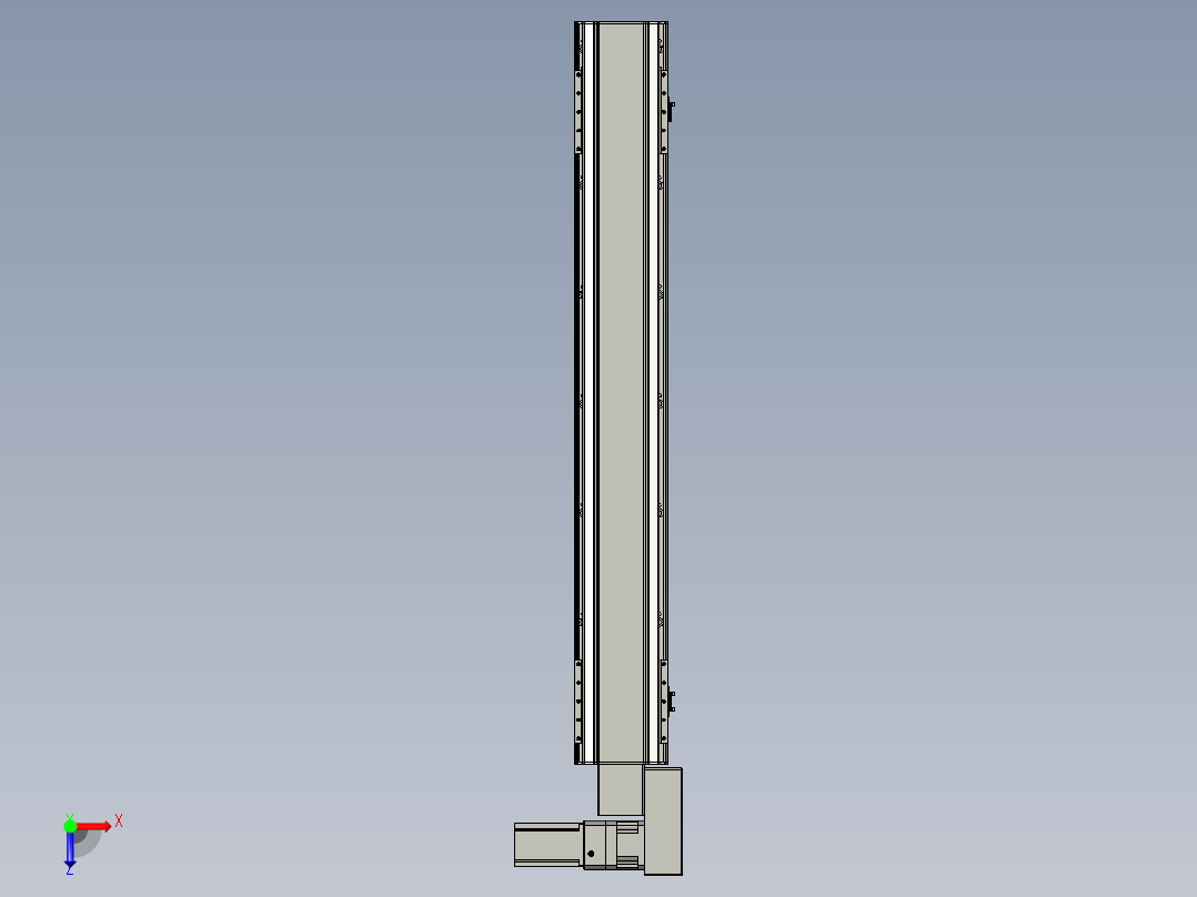 直线模组LHB17-L40-S1050-BR设计图纸俯视图