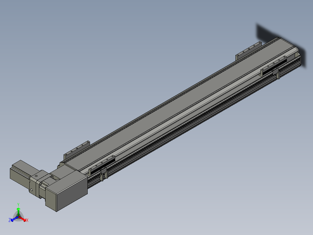 直线模组LHB17-L40-S1050-BR设计图纸正等轴测图