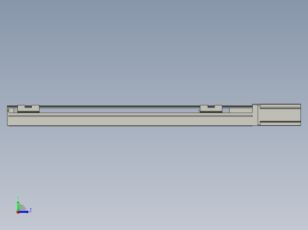 直线模组LHA6-S500-M-200W(16丝杆)设计图纸左视图