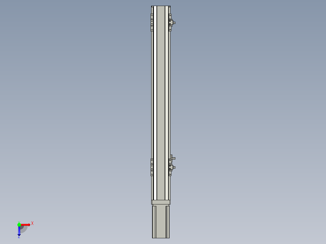 直线模组LHA6-S500-M-200W(16丝杆)设计图纸俯视图