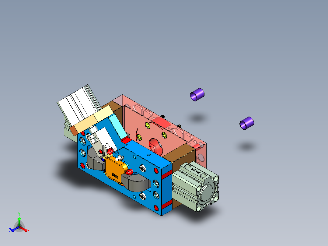 ZJ-W7 HSG-CNC1-47-笔记本CNC工装夹具三维模型内腔加工治具01版正等轴测图
