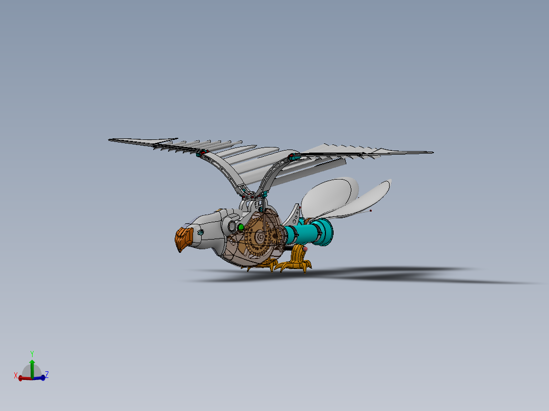 <span style='color: red'>mechanical</span> bird<span style='color: red'>机械</span>扑翼飞鸟<span style='color: red'>机构</span>3D图纸 Solidworks设计