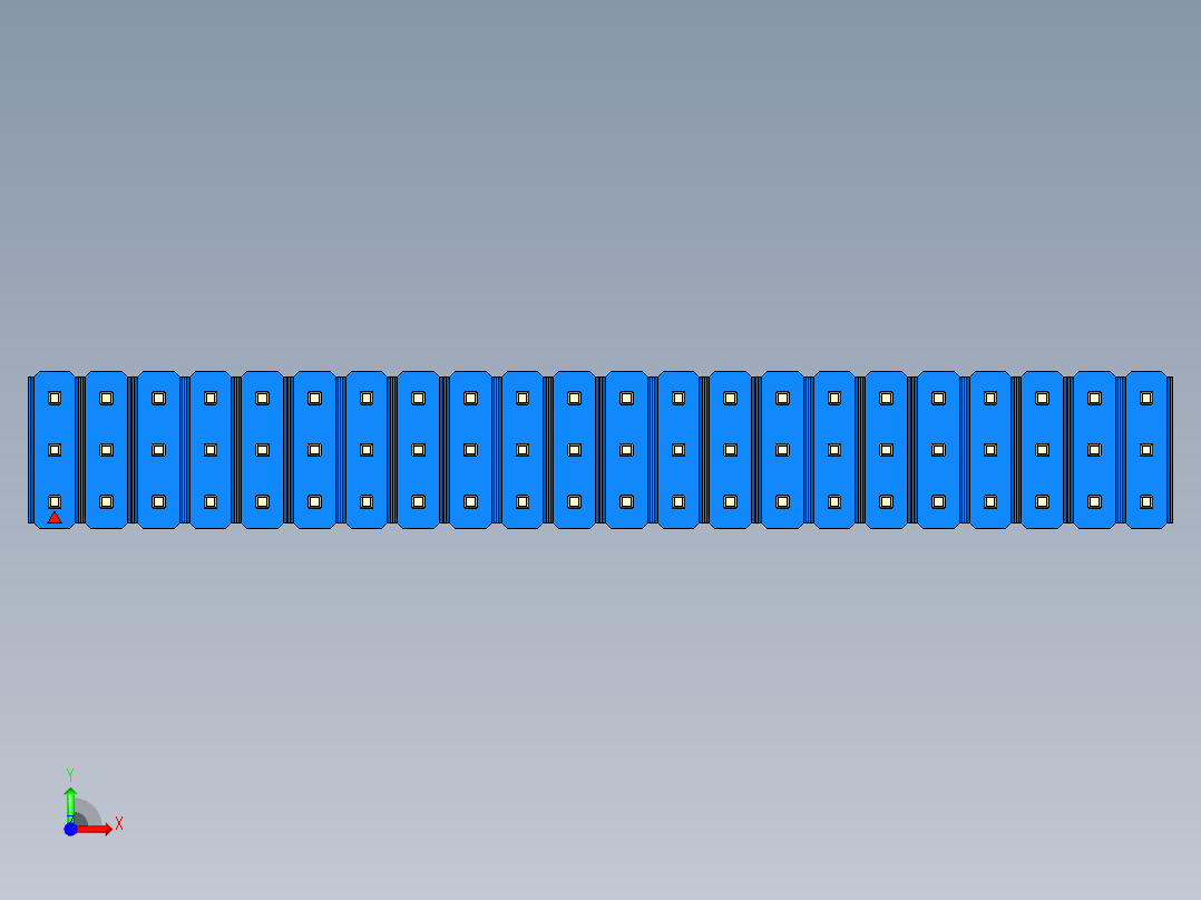 彩色公头100mil（2.54mm）系列-DS1021_blue_3x22p_100mil_Type19_rev1.0前视图
