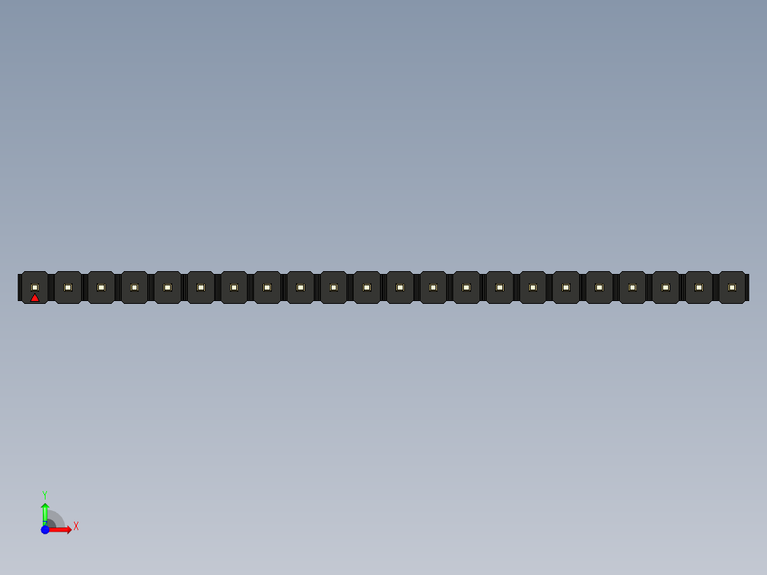 彩色公头100mil（2.54mm）系列-DS1021_black_1x22p_100mil_Type43_rev1.0前视图