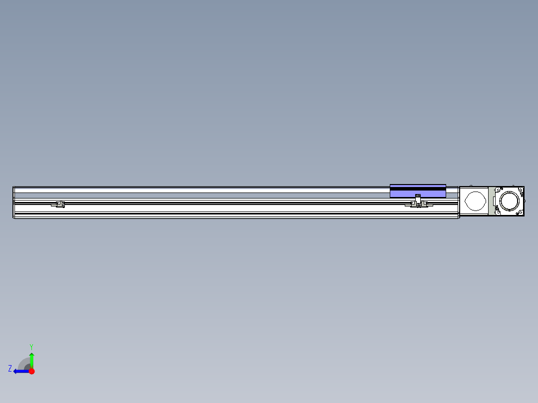 同步带滑台-半封闭B17H-L50-S1000-L-P75-D3右视图