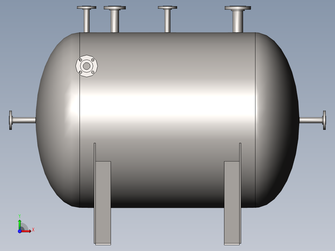 1000L卧罐前视图
