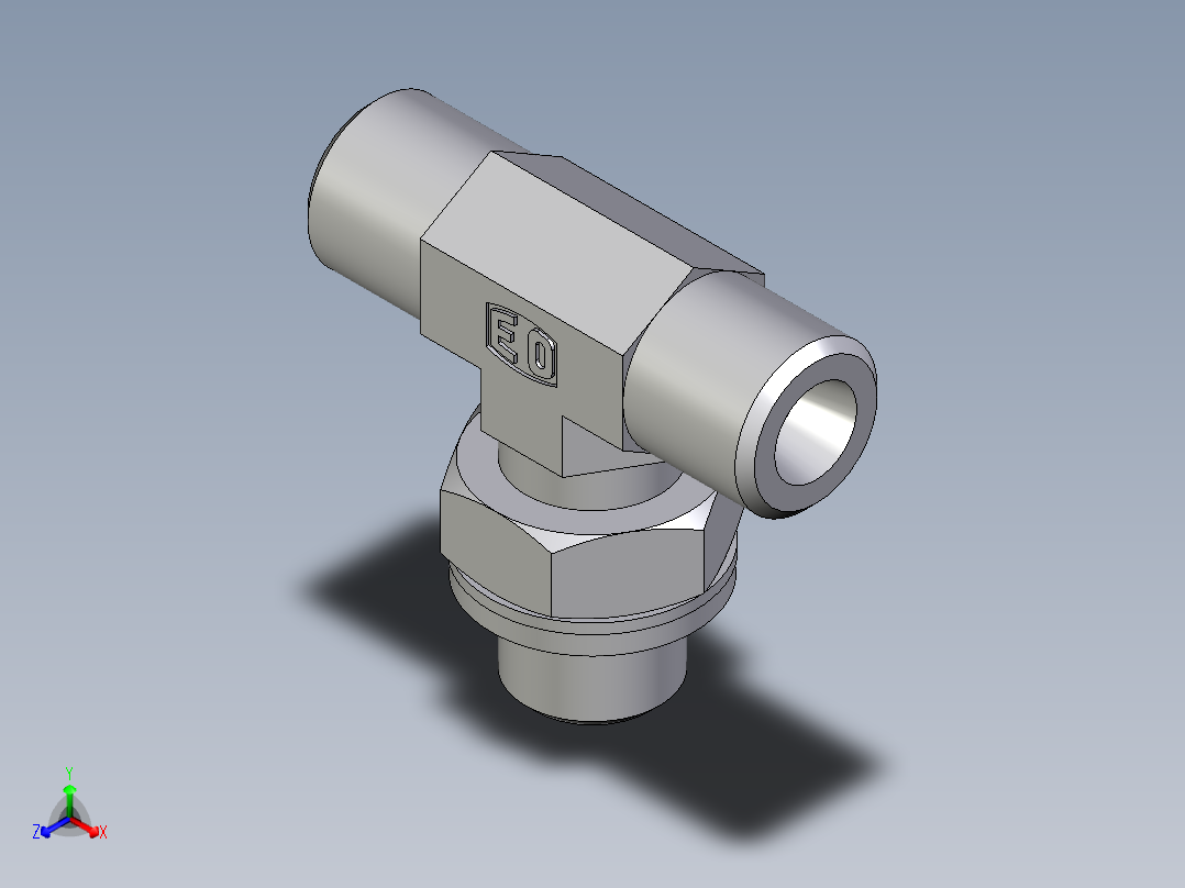 卡套式工业通用硬管接头EO_Adjustable_locknut_branch_tee_TEE06SROMDCF