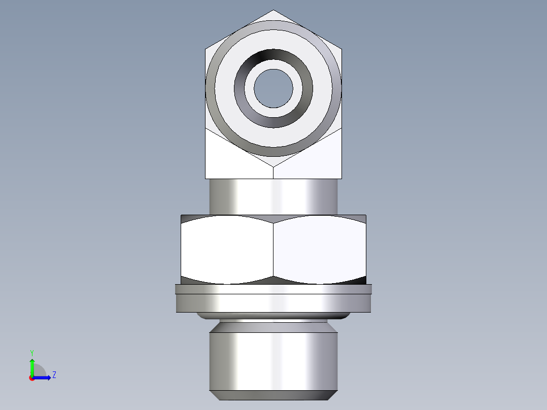 卡套式工业通用硬管接头EO_Adjustable_locknut_branch_tee_TEE06SROMDCF左视图