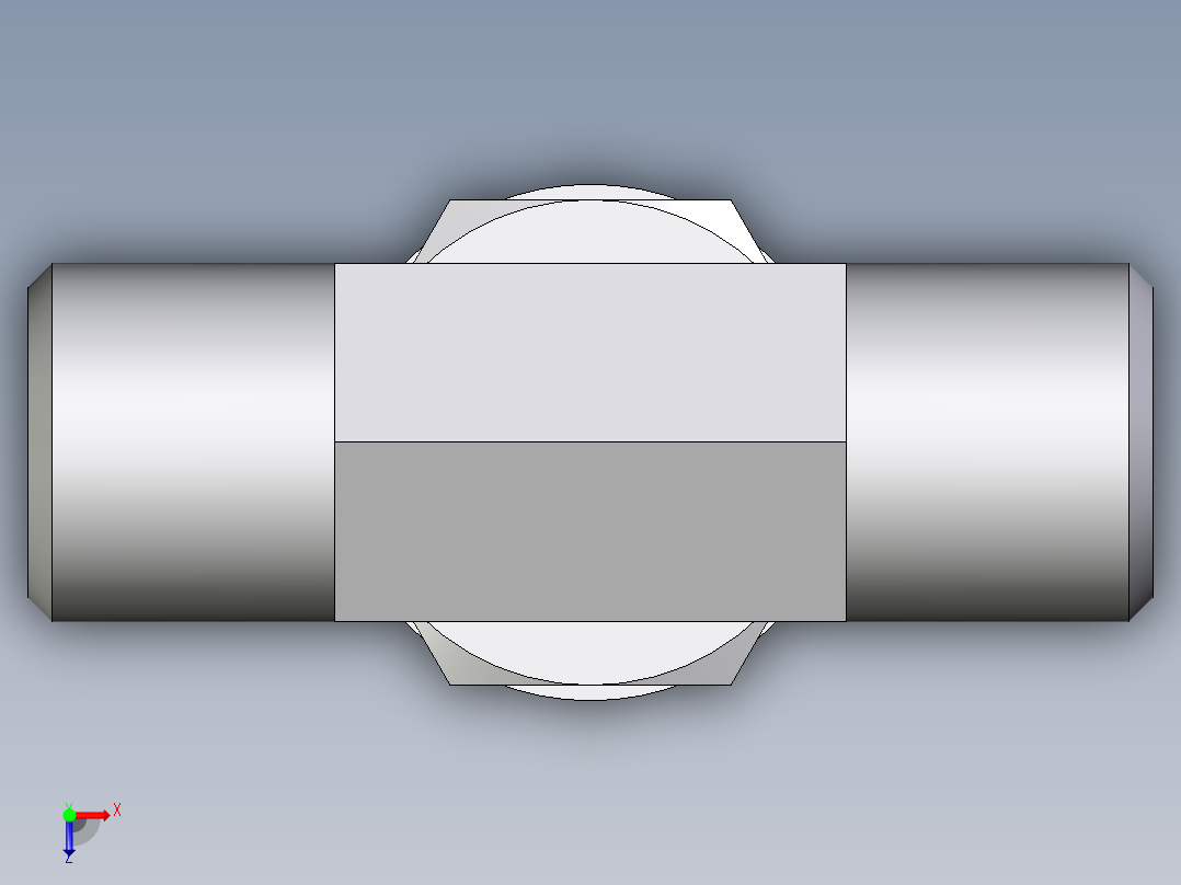 卡套式工业通用硬管接头EO_Adjustable_locknut_branch_tee_TEE06SROMDCF俯视图