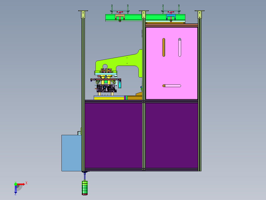 缸盖气门锁夹激光测量机俯视图
