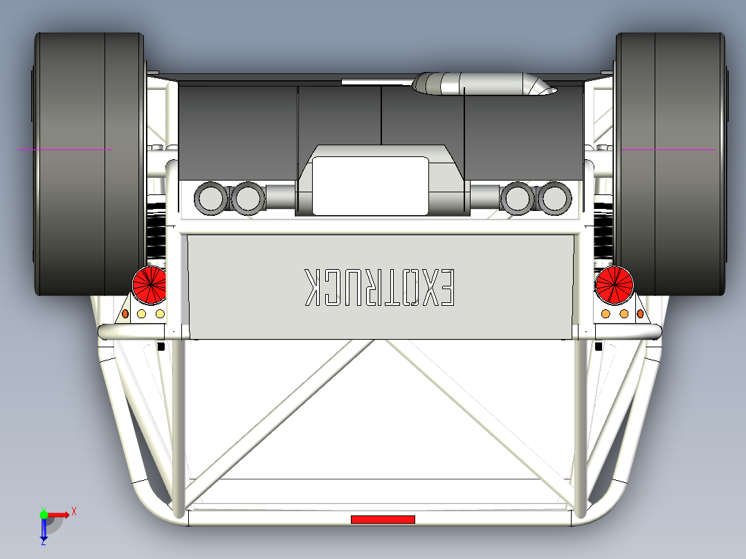 Tubecar钢管车皮卡车模型3D图纸 STP格式俯视图