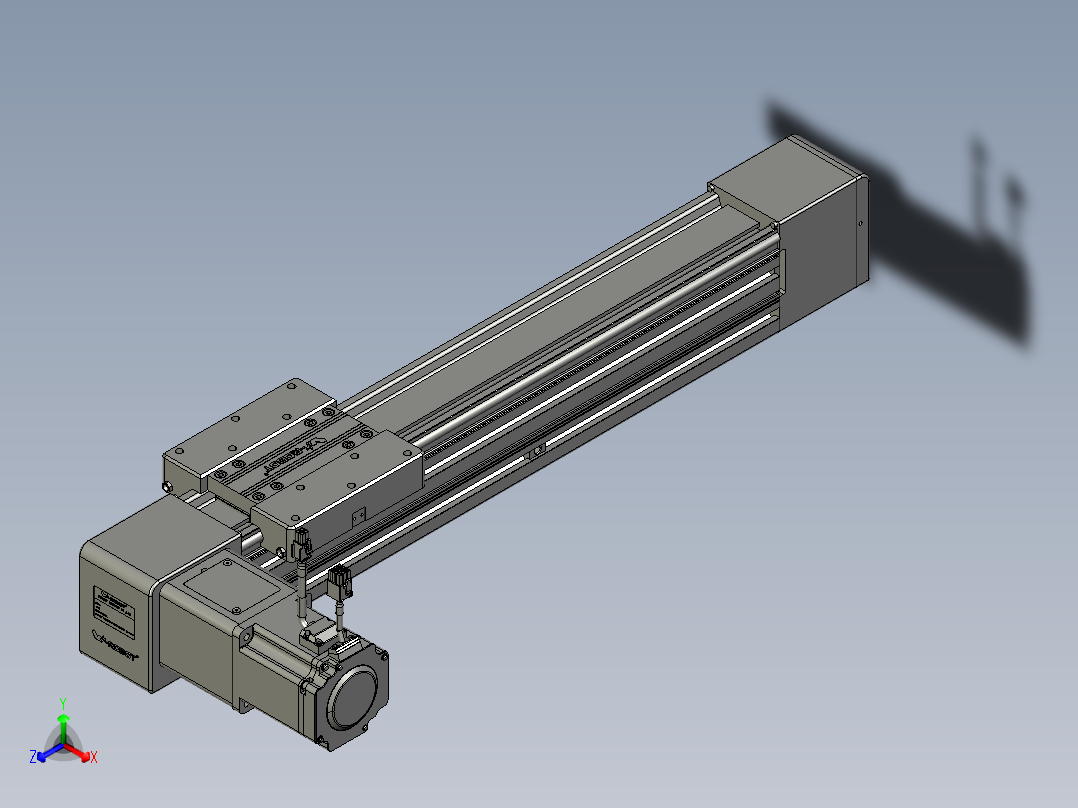威洛博直线电机模组EB8-L200-S400-L-P75-MS3正等轴测图