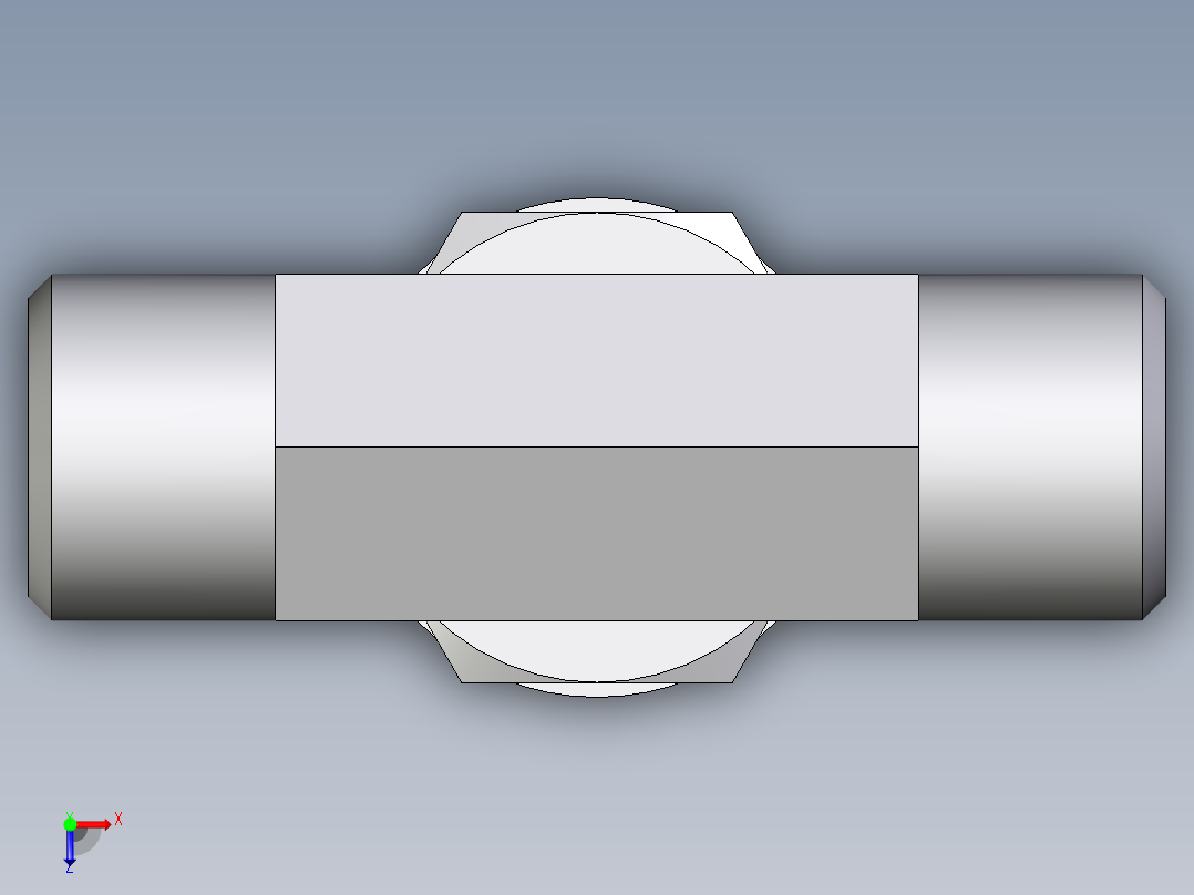卡套式工业通用硬管接头EO_Adjustable_locknut_branch_tee_TEE08LROMDCF俯视图