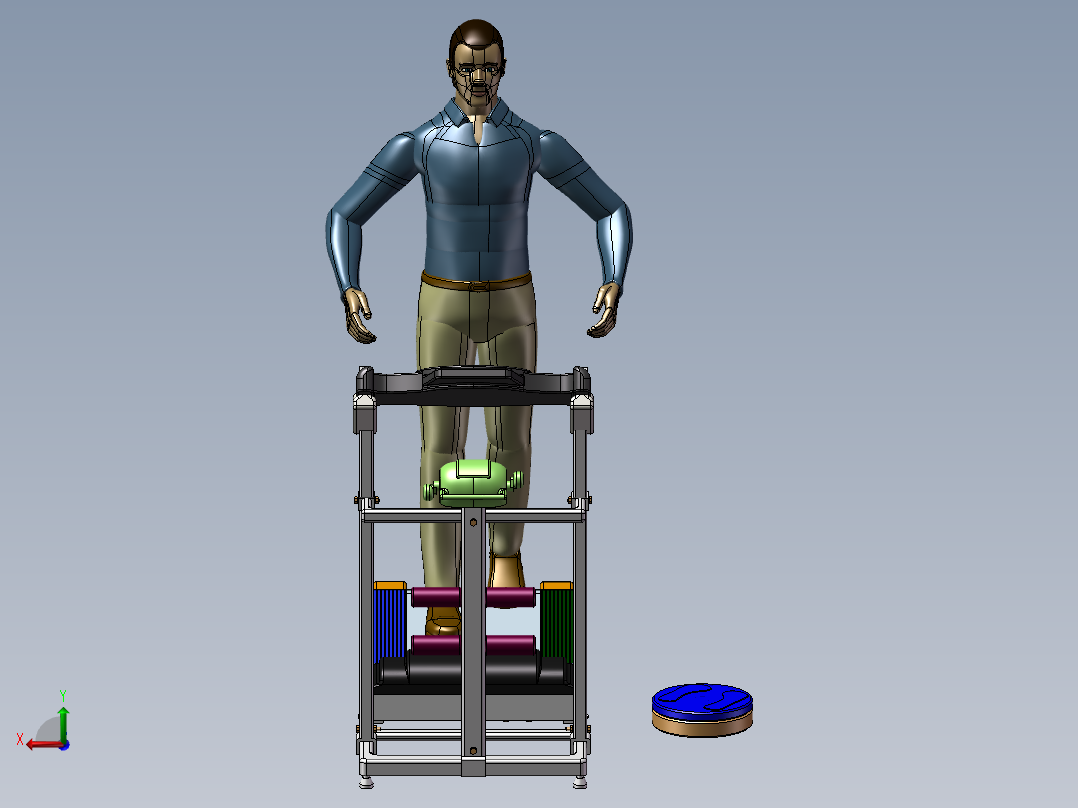 跑步机3D图后视图