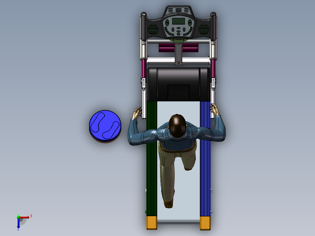 跑步机3D图俯视图