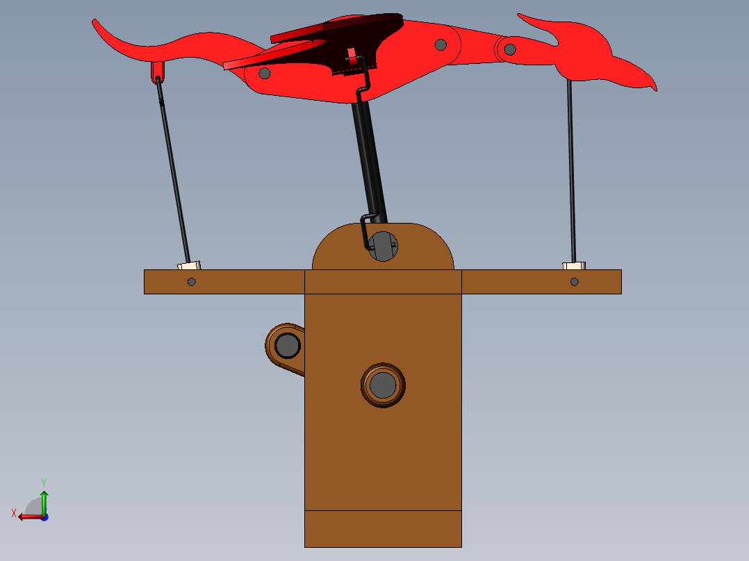 转动飞龙玩具模型3D图纸后视图