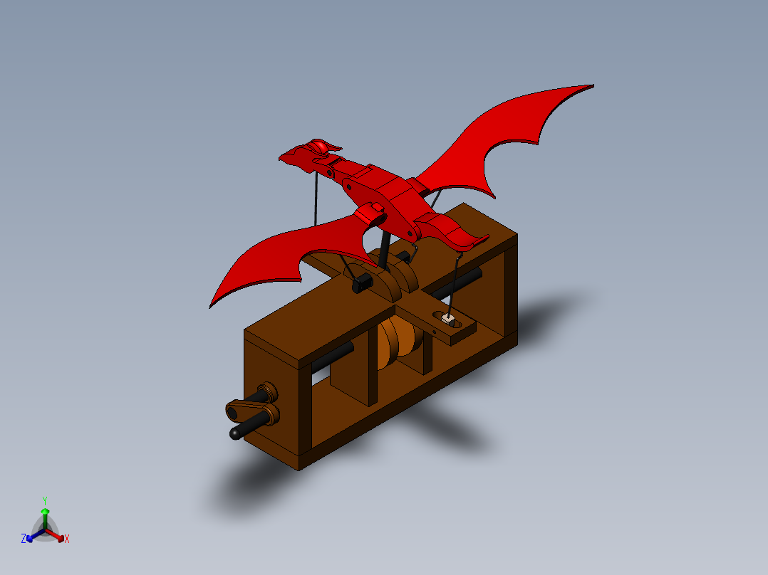 转动飞龙玩具模型3D图纸正等轴测图