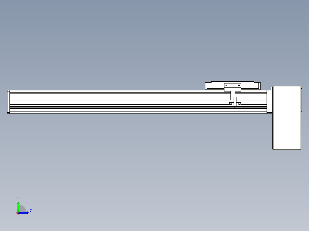 同步带全封闭直线模组TPA-HCB-105D-90-L400-LP-Y-P20-N3左视图