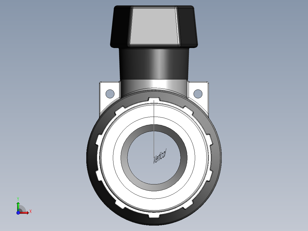 PVC公制管件-50 Ball Valve前视图