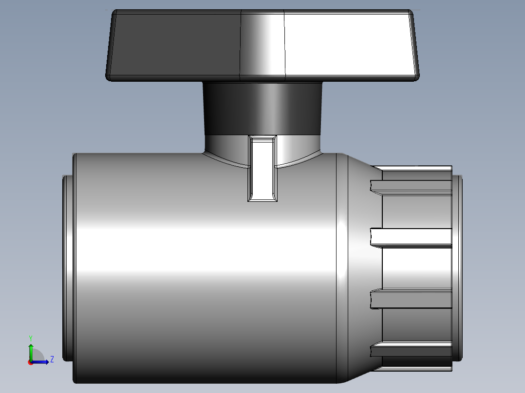 PVC公制管件-50 Ball Valve左视图