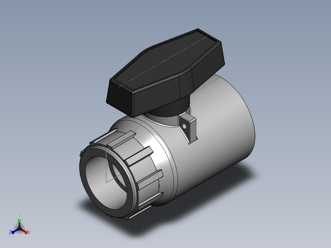 PVC公制管件-50 Ball Valve正等轴测图