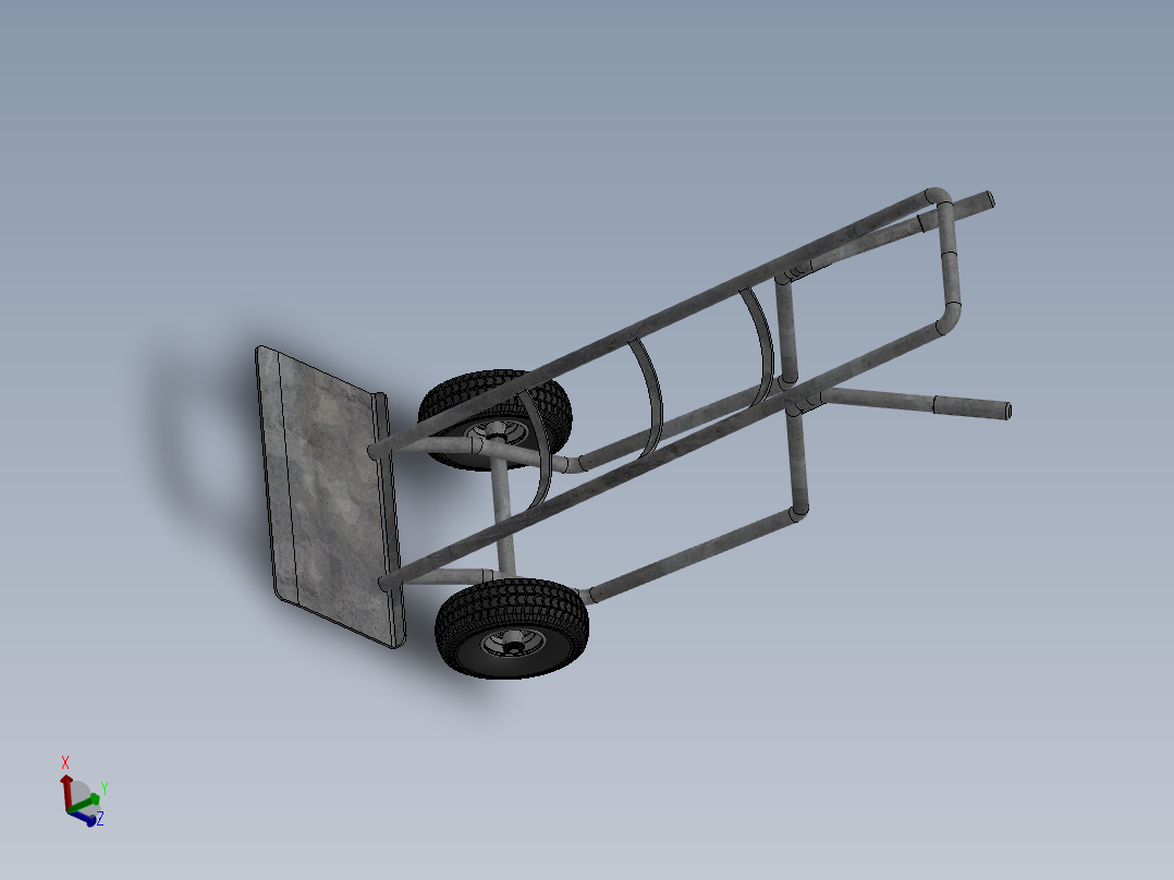 钣金材质的货物推车设计模型