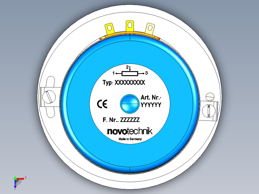 NOVOTECHNIK角度位移传感器GP 系列俯视图