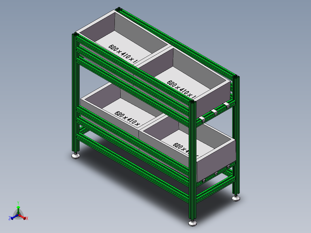 料框正等轴测图