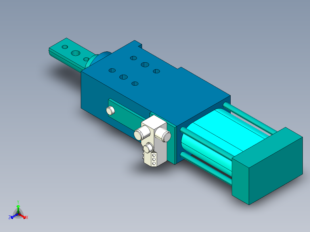 德克斯TUNKERS气缸数模SZK_40_1_A22_T12_TUENKERS正等轴测图