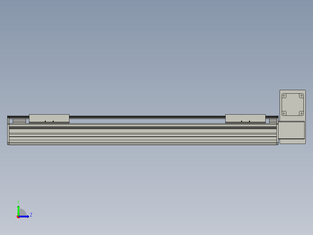 直线模组WG-LHB12-S500-RU设计图纸左视图