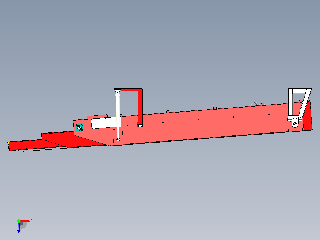 三节式伸缩式皮带机传送带输送机三维模型俯视图