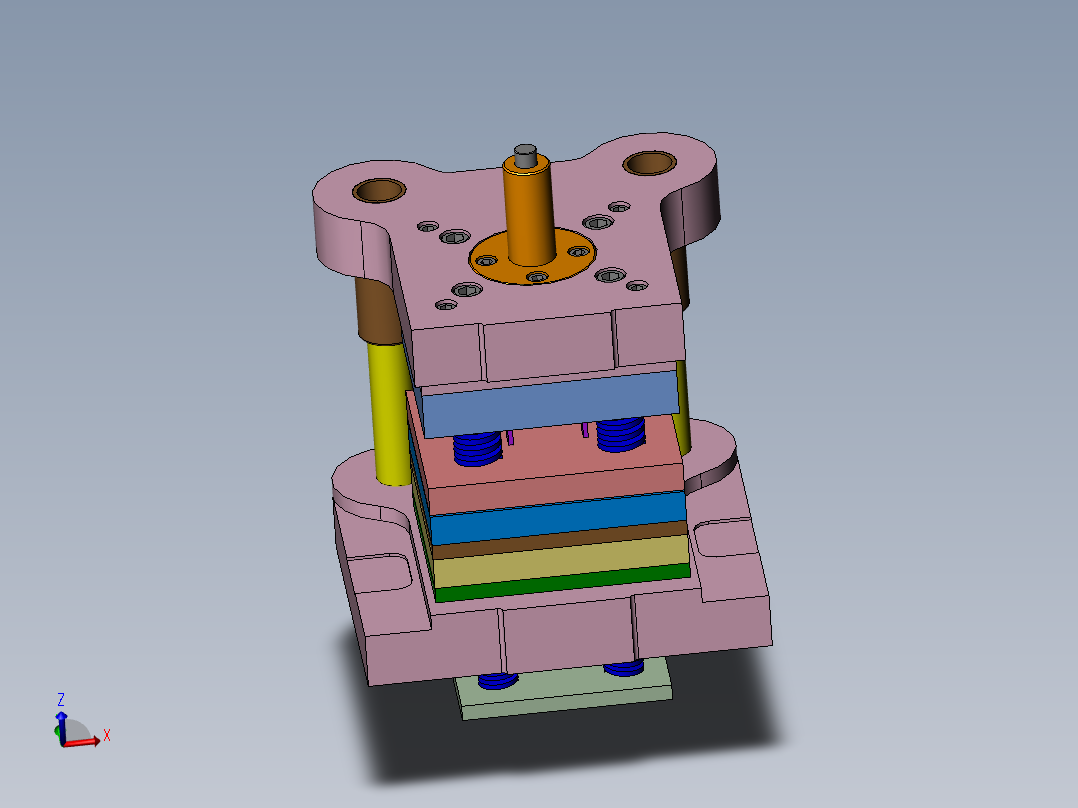 Q262-支撑架冲压（冲裁）复合模具设计【三维SolidWorks】